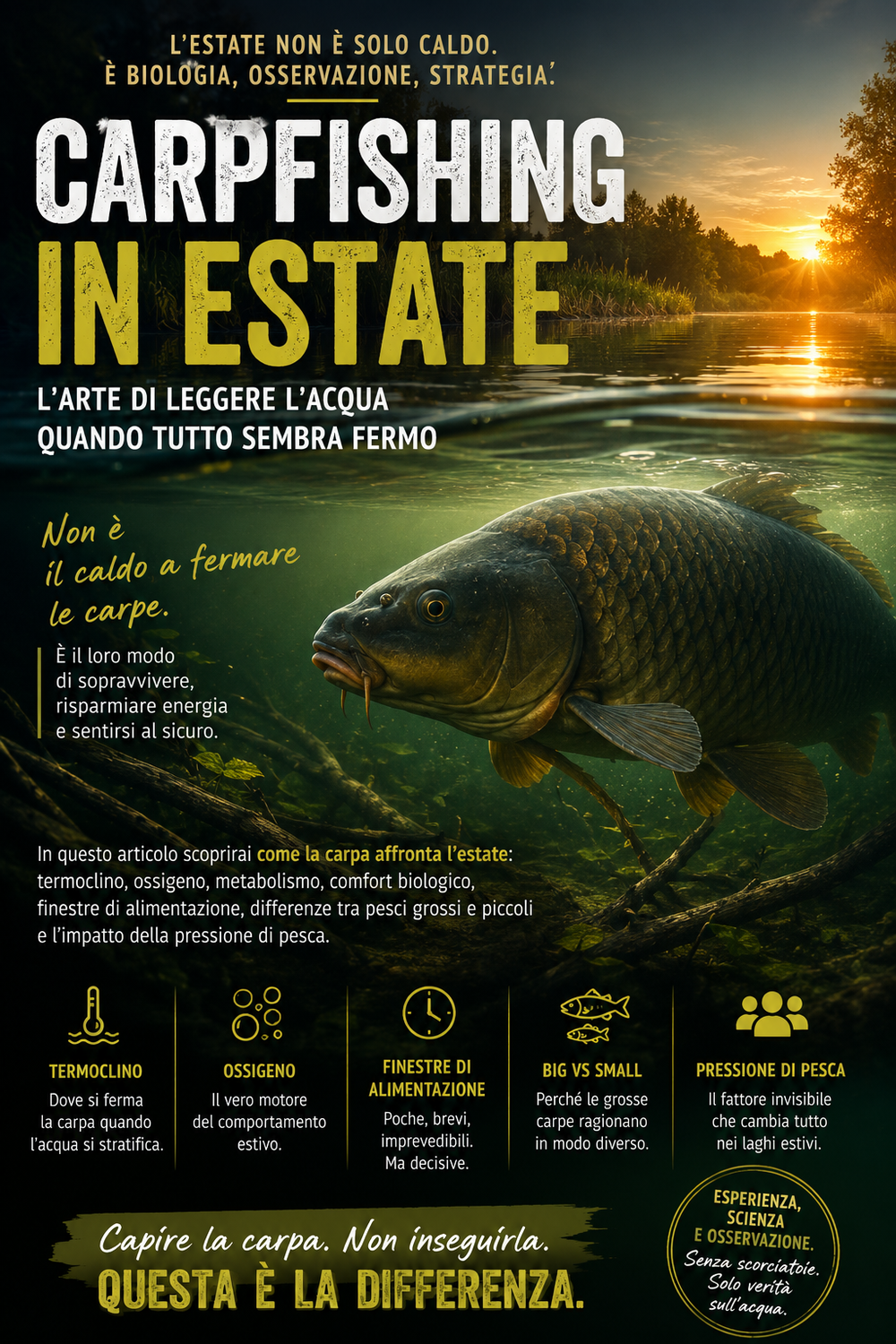 Carpfishing Estivo: Termoclino, Ossigeno e Strategie per le Grandi Carpe