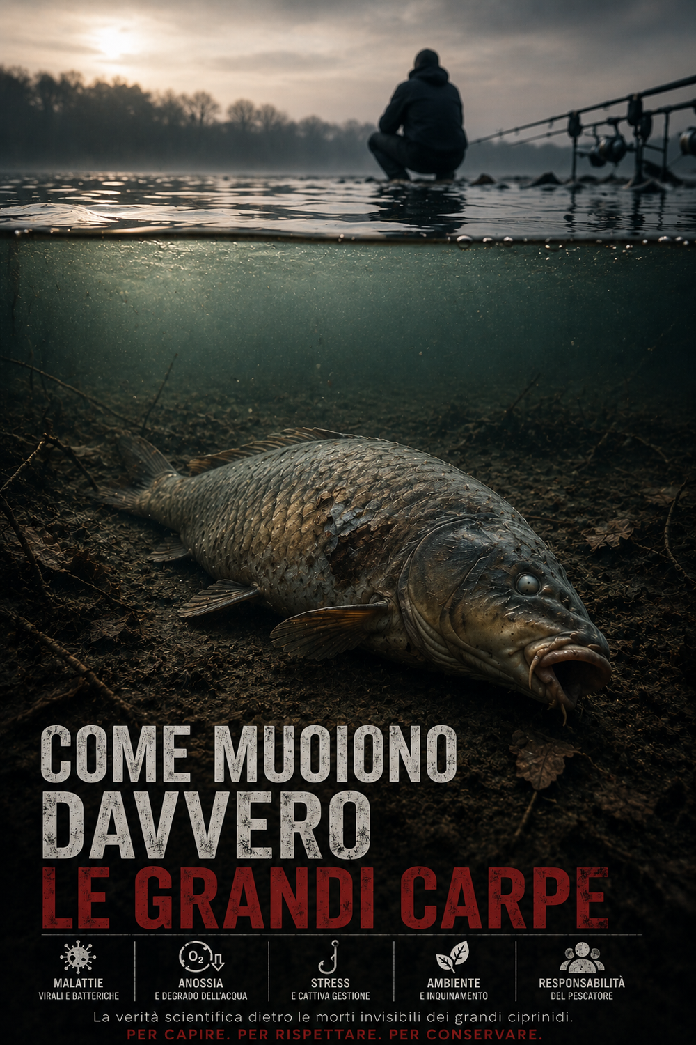 Come muoiono davvero le grandi carpe: malattie, stress, anossia e errori del carpfishing