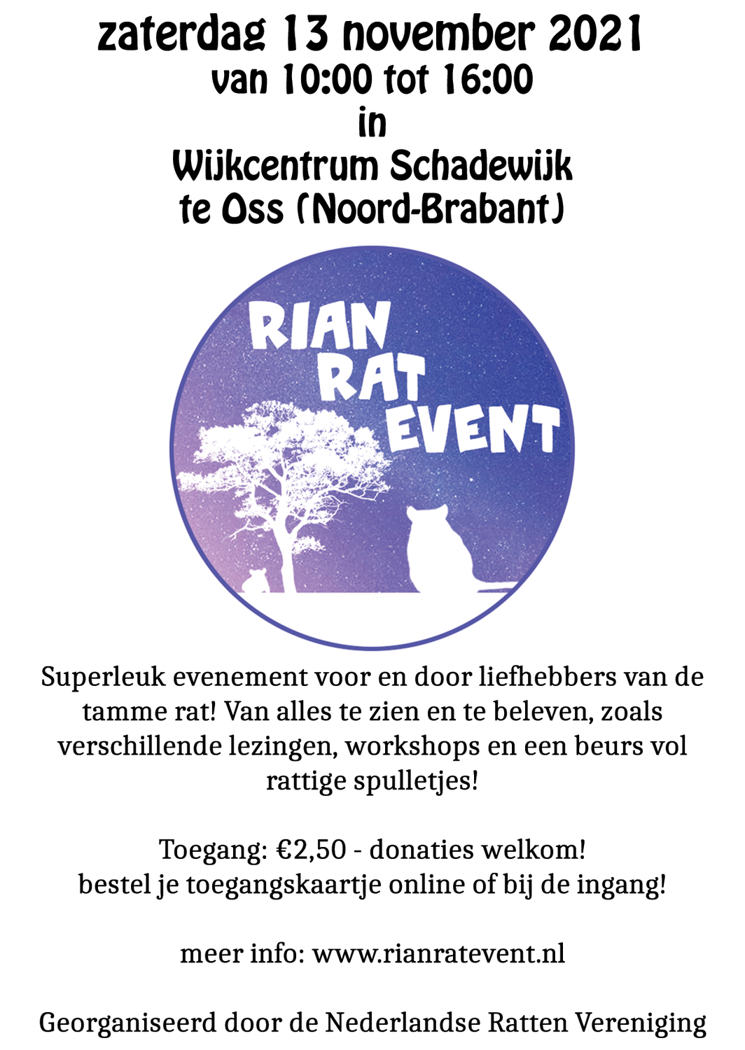 Rian Rat Event 2021 op 13 november