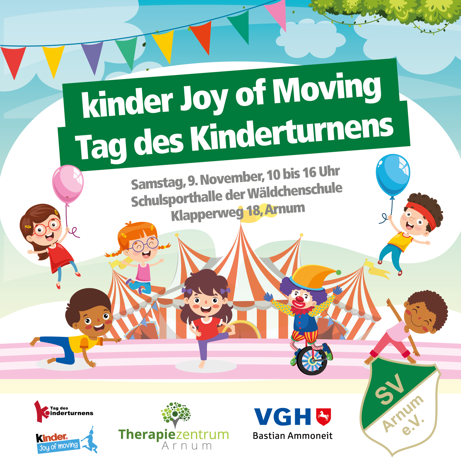 „kinder Joy of Moving Tag des Kinderturnens“ bei der SV Arnum