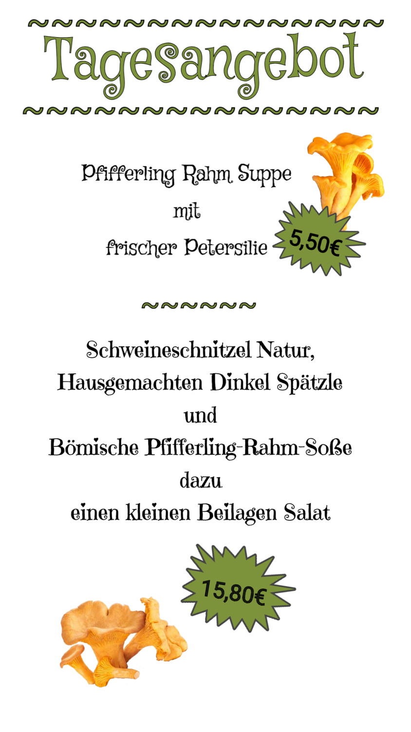 Wochenende Angebot, Pfifferlinge...