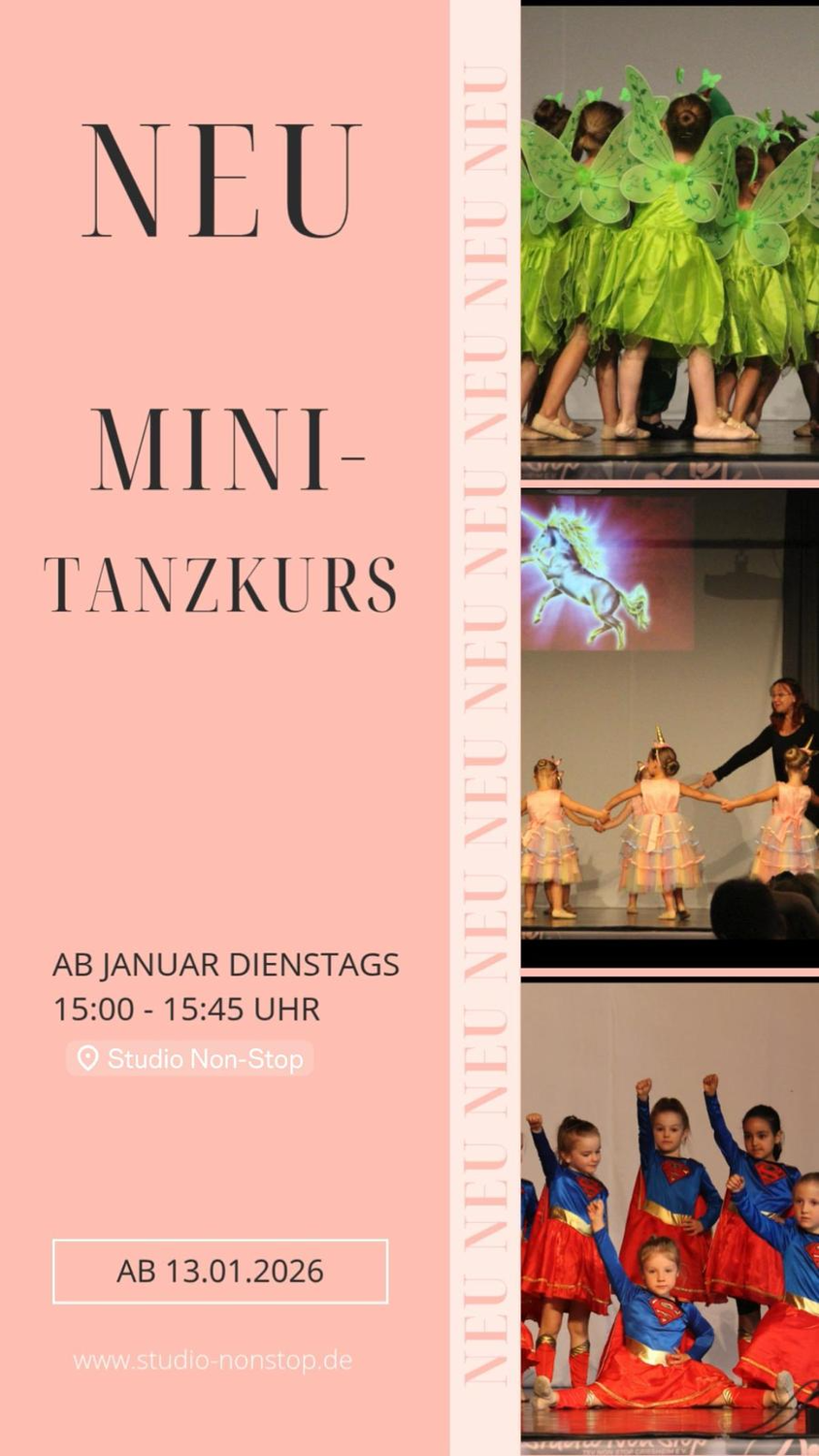 Neu! Tanzfrüherziehung für 2,5-3 Jahre