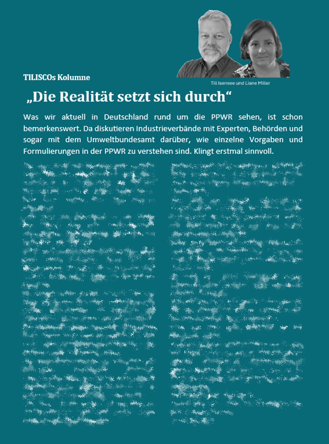 TILISCOS KOLUMNE – „Die Realität setzt sich durch“