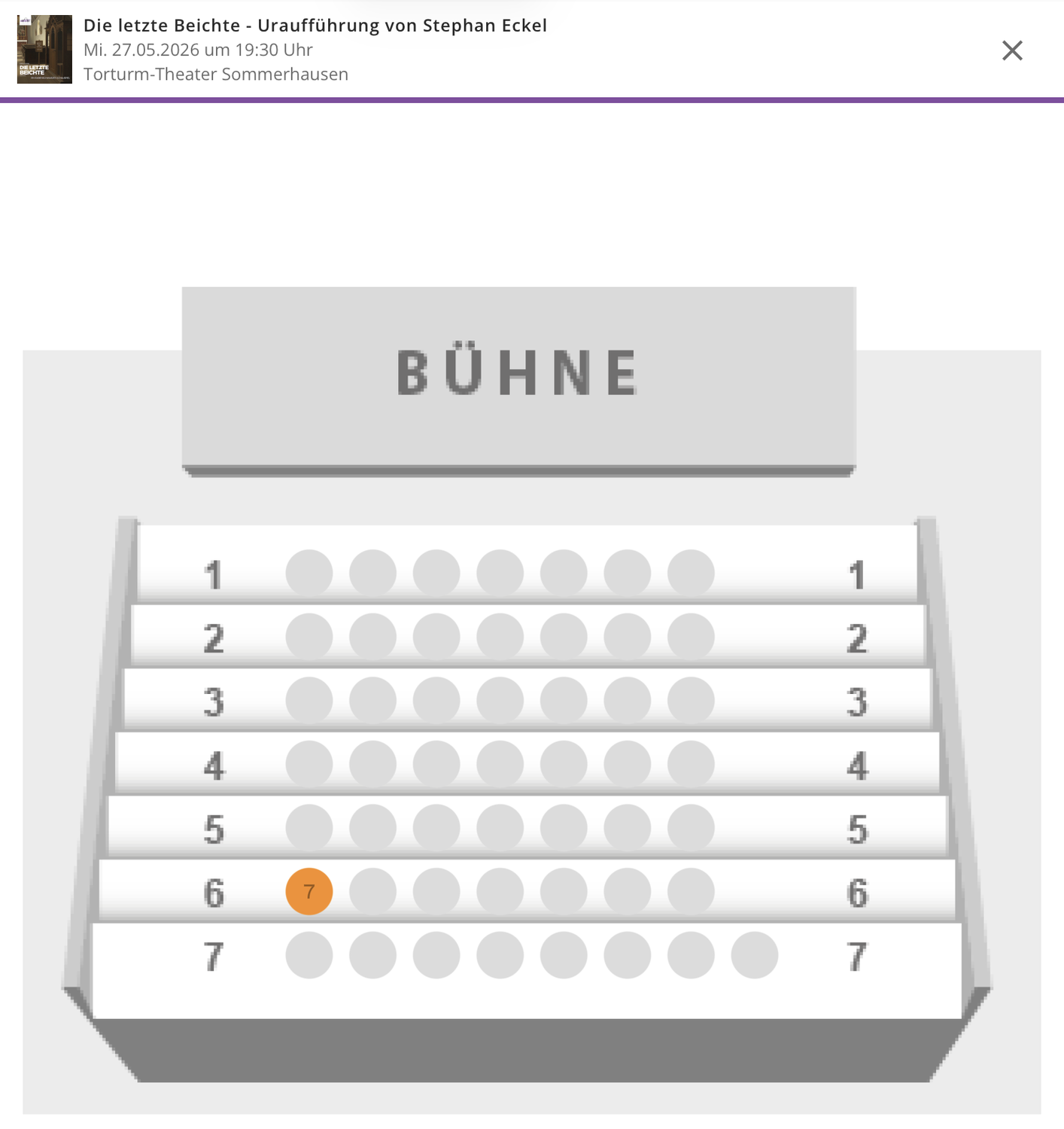 Nur noch ein Platz!