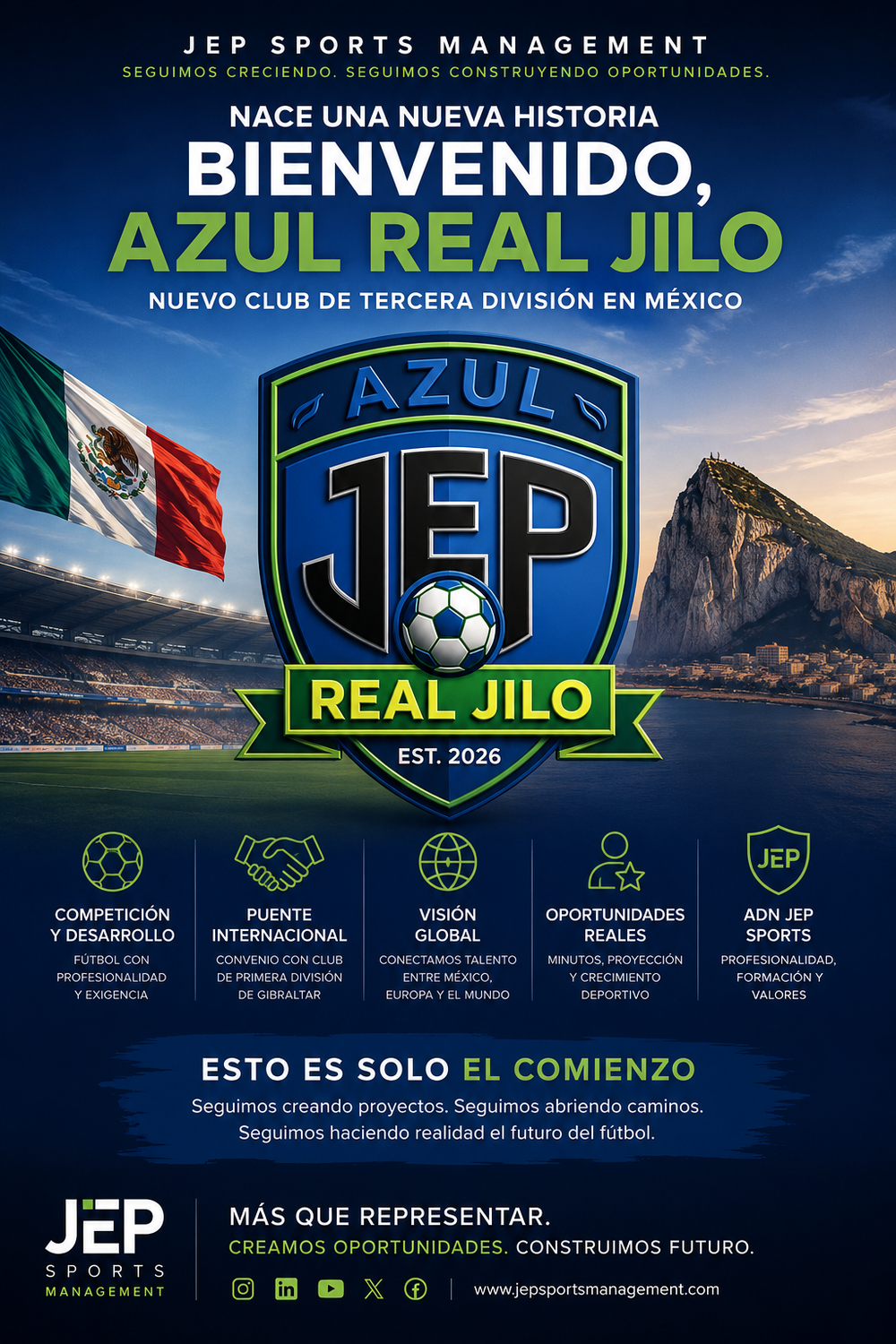 JEP Sports Management da un paso estratégico con la llegada del Azul Real Jilo de México