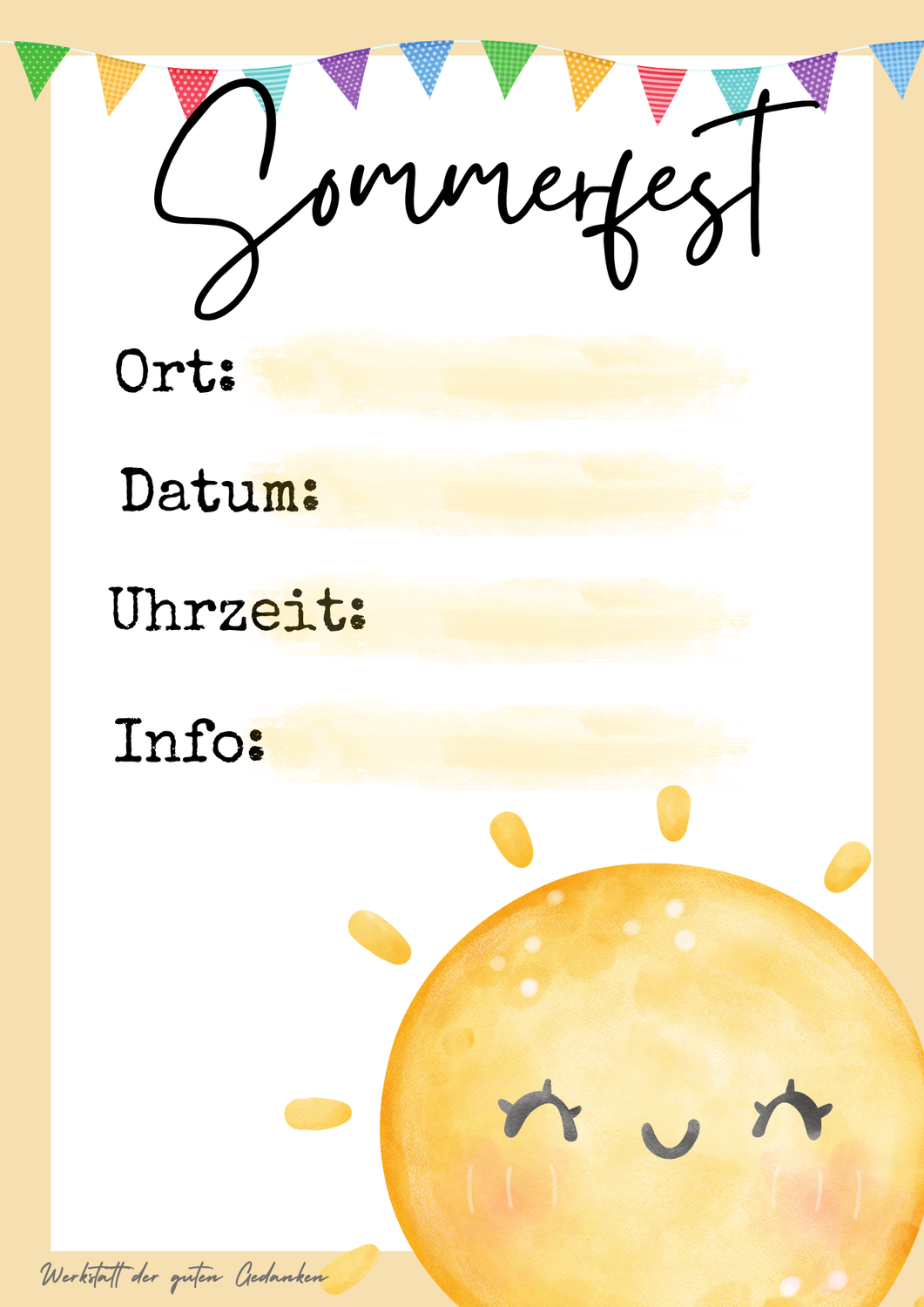 Sommerfest- kostenlose Vorlage