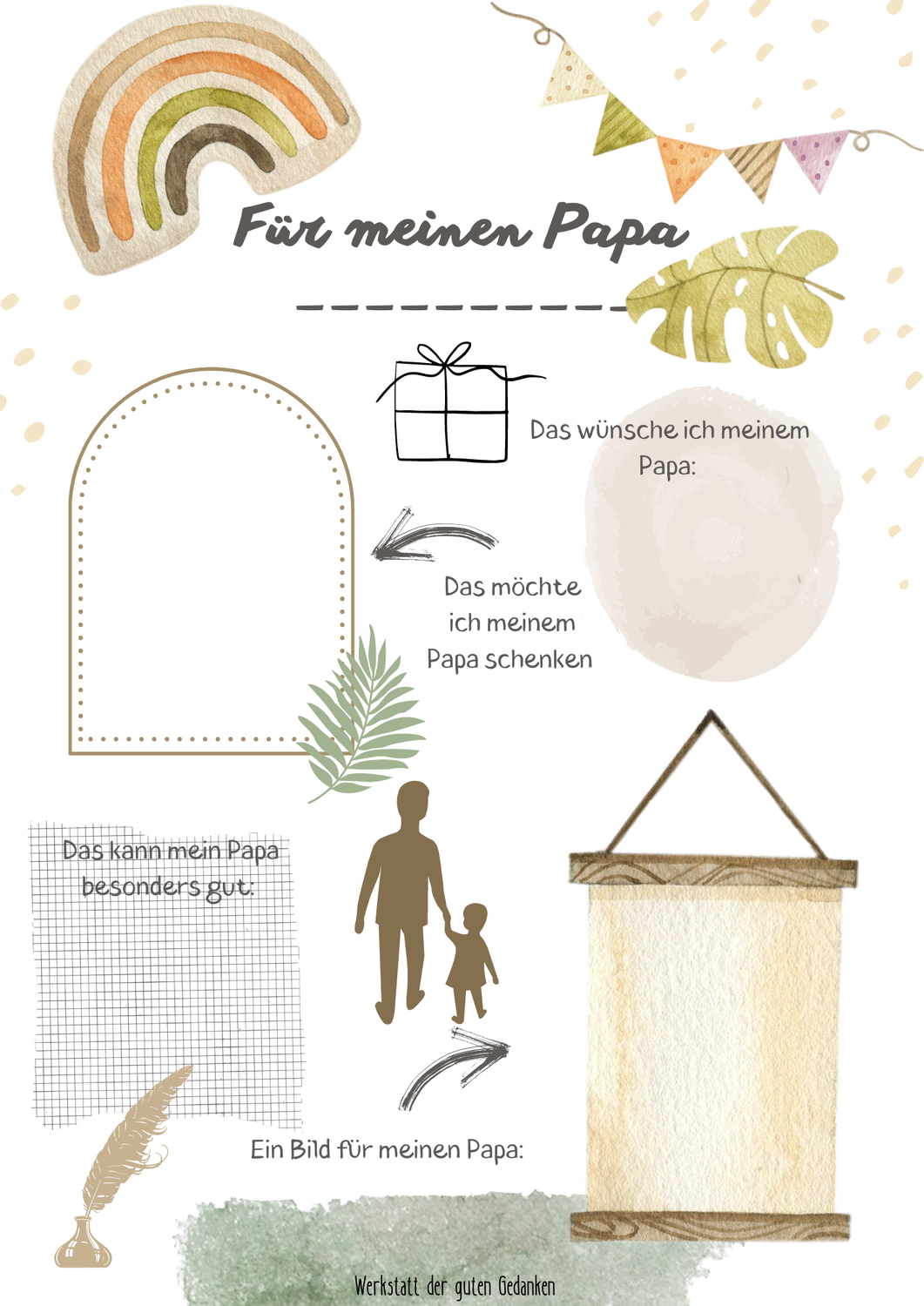 Ein Brief für meinen Papa zum Vatertag- kostenlose Seite