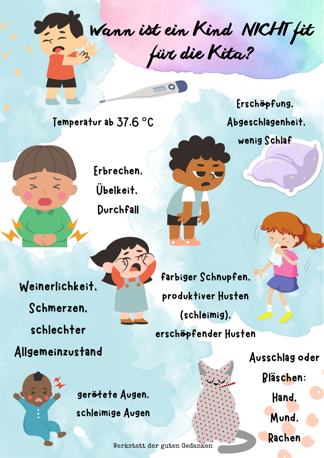 Kranke Kinder bleiben zu Hause/ Kita-fit