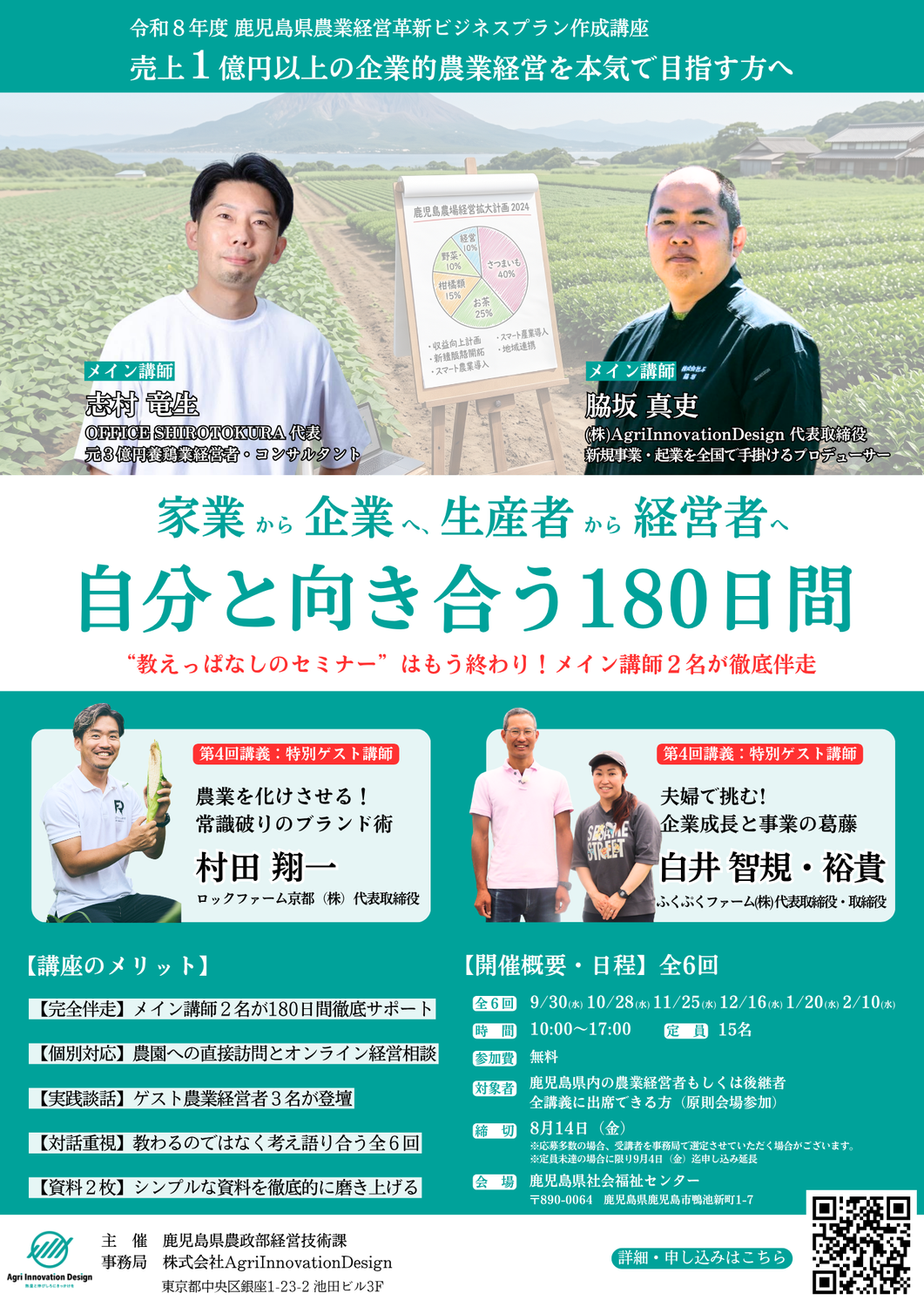 【受講生募集開始】令和8年度鹿児島県農業経営革新ビジネスプラン作成講座