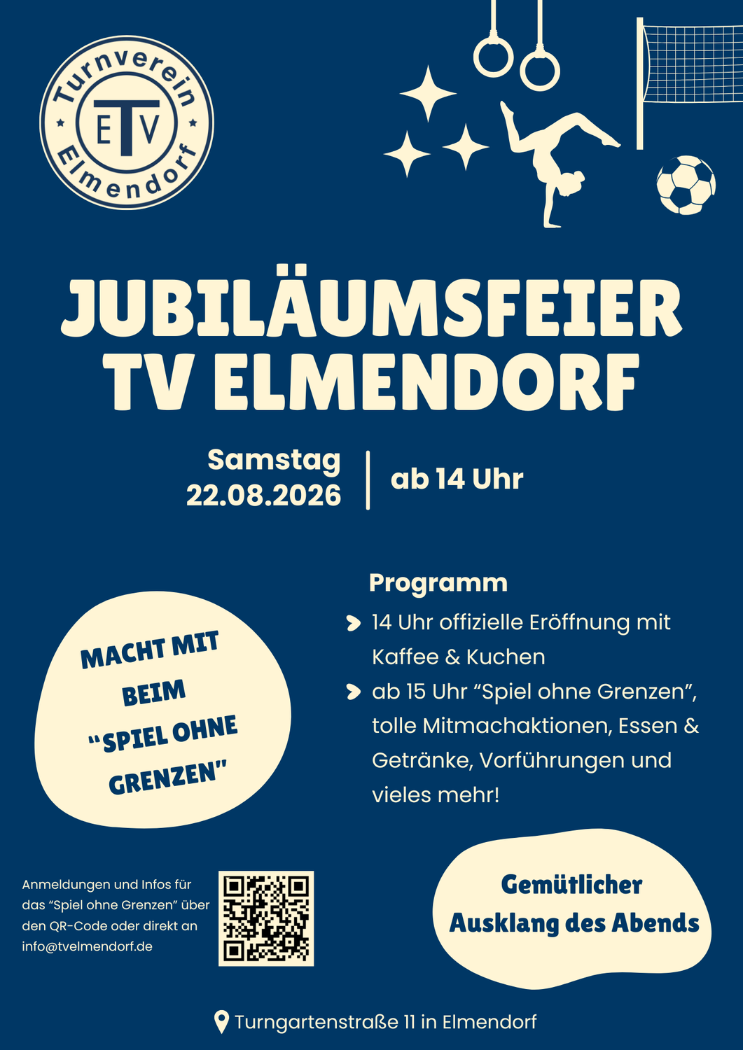 Jubiläumsfeier des TV Elmendorf am 22. August 2026