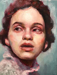 ノリコミシマの描く人物画、油絵、norico mishima’s portrait oil painting.