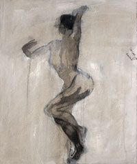 舞10 DANCER 10  60X50CM 布面水墨与丙烯 INK & ACRYLIC ON CANVAS 2003 (收藏于美国 COLLECTED IN THE UNITED STATES)