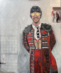 Torero de inkognito   120x100x4  Öl auf Leinwand 2025