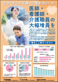 安全・安心の医療・介護実現のため人員増と処遇改善を求める国会請願署名