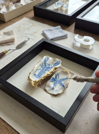 inlijsten beschilderde oesters blauw van jou