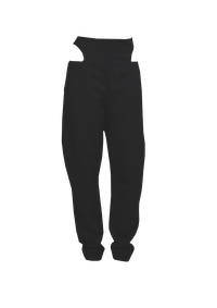 black side cut pants
