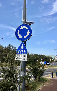 Solar powered traffic signs 