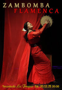 Titelfoto zur Flamenco-Aufführung „ZAMBOMBA FLAMENCA“ 2025 mit der Flamencotänzerin (Bailaora) Rosa Martinez im Tanzstudio La Fragua in Bonn / Color-Foto: © Boris de Bonn