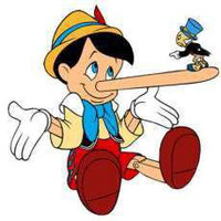ピノキオ--嘘をつくて鼻が伸びる。天狗--自慢して鼻が高くなる。