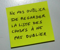 NE PAS OUBLIER