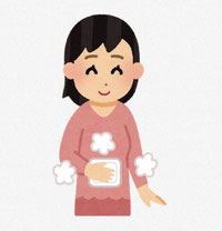 お腹を温める女性 イラスト