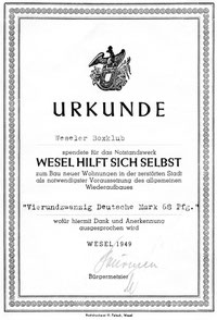 Originaldokument aus dem Jahre 1949