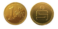 Schokolade mit Logo von Banken in Taler bzw. Münzen Form 