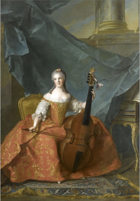 Madame Henriette playing the viola da gamba by Nattier, 1754