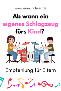Grafik mit zwei Kindern, die lächelnd Schlagzeug spielen