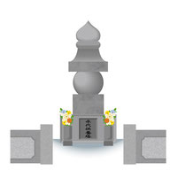 五輪塔のお墓のイラスト