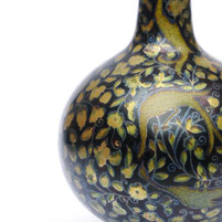 Pheasant Vines Pattern Zsolnay Pecs eosin glaze Vase