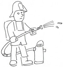 pompier qui arrose metaphore du traitement de l eczema