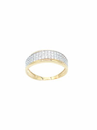 anello fascia vera in oro giallo con zirconi
