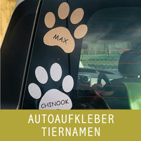 Druckatelier46 Aufkleber Pfote mit Namen für Auto