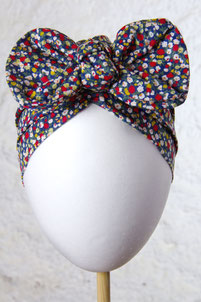 TURBAN KNOT VINTAGE RETRO FLOWER PRINT