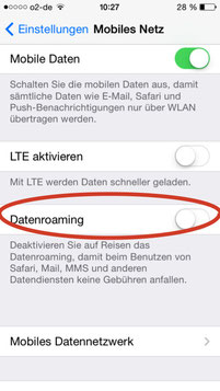 iPhone roaming