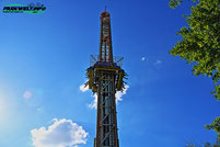 Vulcano Freefall Tower Free Fall Huss Rides Shot n Drop  Karussell  Achterbahn Freizeitland Freizeit Land Geiselwind Bayern Mölter Attraktion