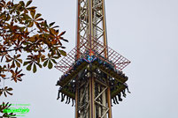 Vulcano Freefall Tower Free Fall Huss Rides Shot n Drop  Karussell  Achterbahn Freizeitland Freizeit Land Geiselwind Bayern Mölter Attraktion