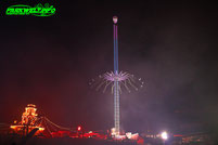 Jules Verne Tower Funtime Starflyer Kettenflieger Alexander Goetzke Kettenkarussell  Kirmes Volksfest