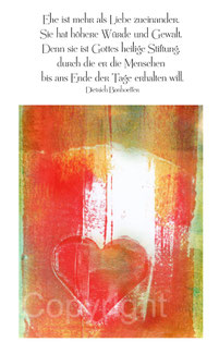 christliche Karten rotes Herz Bonhoeffer Ehe ist mehr als Liebe