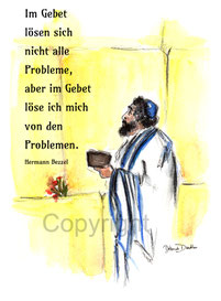 christliche Karten, Klagemauer, Betender, im gebet lösen sich nicht alle Probleme, aber im gebet löse ich mich von den Problemen Bezzel