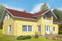 Wohnblockhaus mit Satteldach - Nachhaltige Wohnhäuser in allen Größen - Große und kleine Blockhäuser - Blockhausbau mit Planung und Montage - Holzhäuser in massiver Blockbauweise auch in Baden-Württemberg