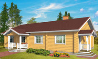 Barrierefreies Holzhaus in Blockbauweise - Ebenerdige Blockhäuser - Blockhaus Bungalow - Bausatzhaus - Wohnhaus kaufen und selber bauen - Einfamilienhaus aus Holz - Holzblockhaus - Blockhausprofi - Thüringen - Schleswig Holstein