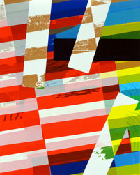 Rythmes, collages d'adhesifs, 2009-2020