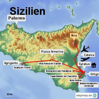 Bild: Karte von Sizilien