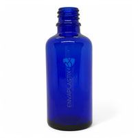 Frasco de vidrio azul, envase de vidrio