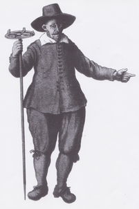 18th century Dutch land-surveyor with a Holland Circle.
