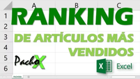 Ranking más o menos vendidos Microsoft Excel