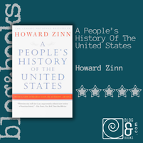 Book cover of A People's History of the United States by Howard Zinn on the blogandboks background with 5 stars