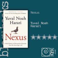 Book cover of Nexus by Yoav Noah Harari with a 5-star rating and blog&books.com logo.